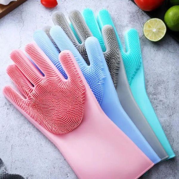 Luvas de Silicone para Limpeza